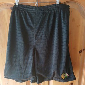 Chicago Blackhawks Knights Apparel Mesh Athletic Shorts Mens Large Black NHL EUC